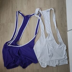 Singlet Underwear Lingerie Bodysuit Jumpsuit XL Gay Intrest Wrestling Lot Of 2